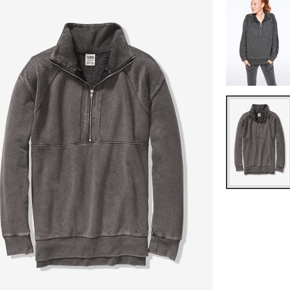 NWT! VS PINK VINTAGE LEGGING QUARTER ZIP - Picture 3 of 4